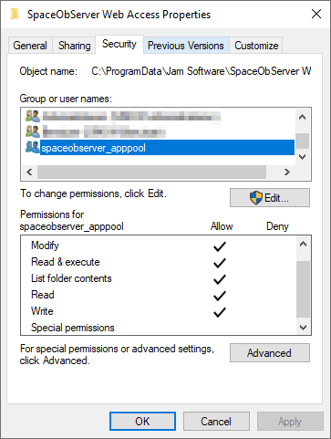 SpaceObServer-WebAccess-Windows-Auth-Folder-Permissions