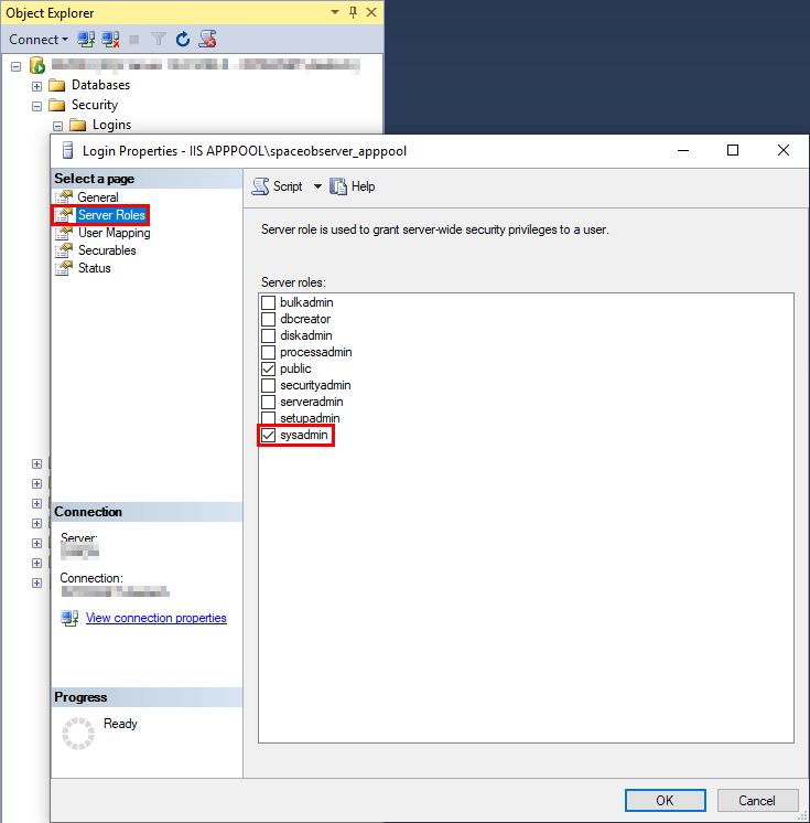 SpaceObServer-WebAccess-Windows-Auth-Sql-Role
