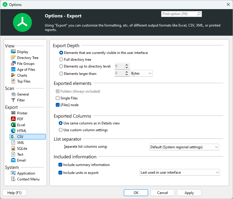 TreeSize-MainWindow_Options_CSV