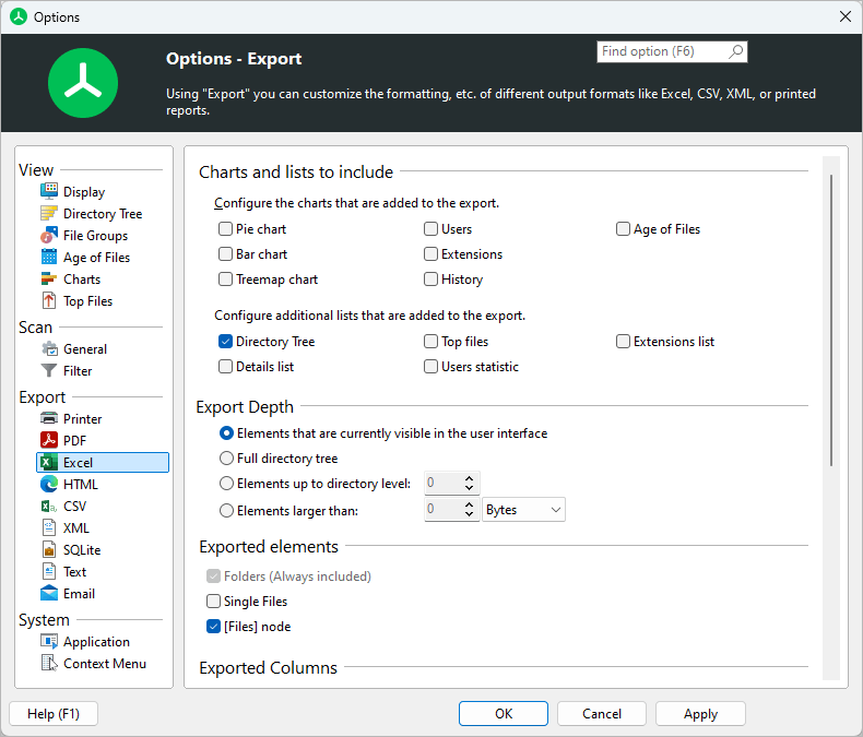 TreeSize-MainWindow_Options_Excel