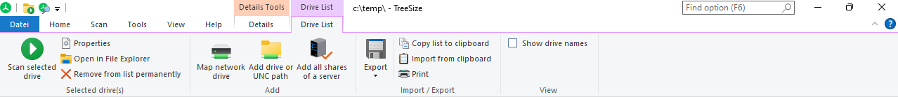 TreeSize-MainWindow_RibbonTab_DriveList
