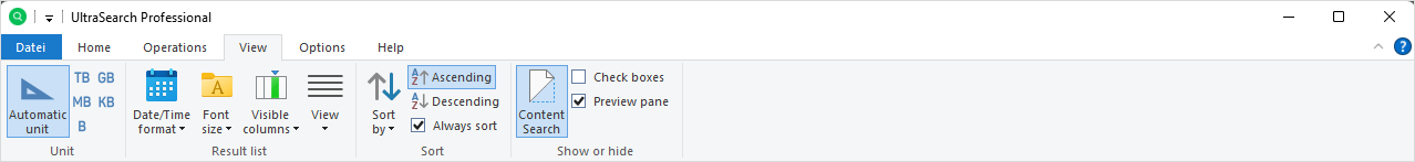UltraSearch_Ribbon_View